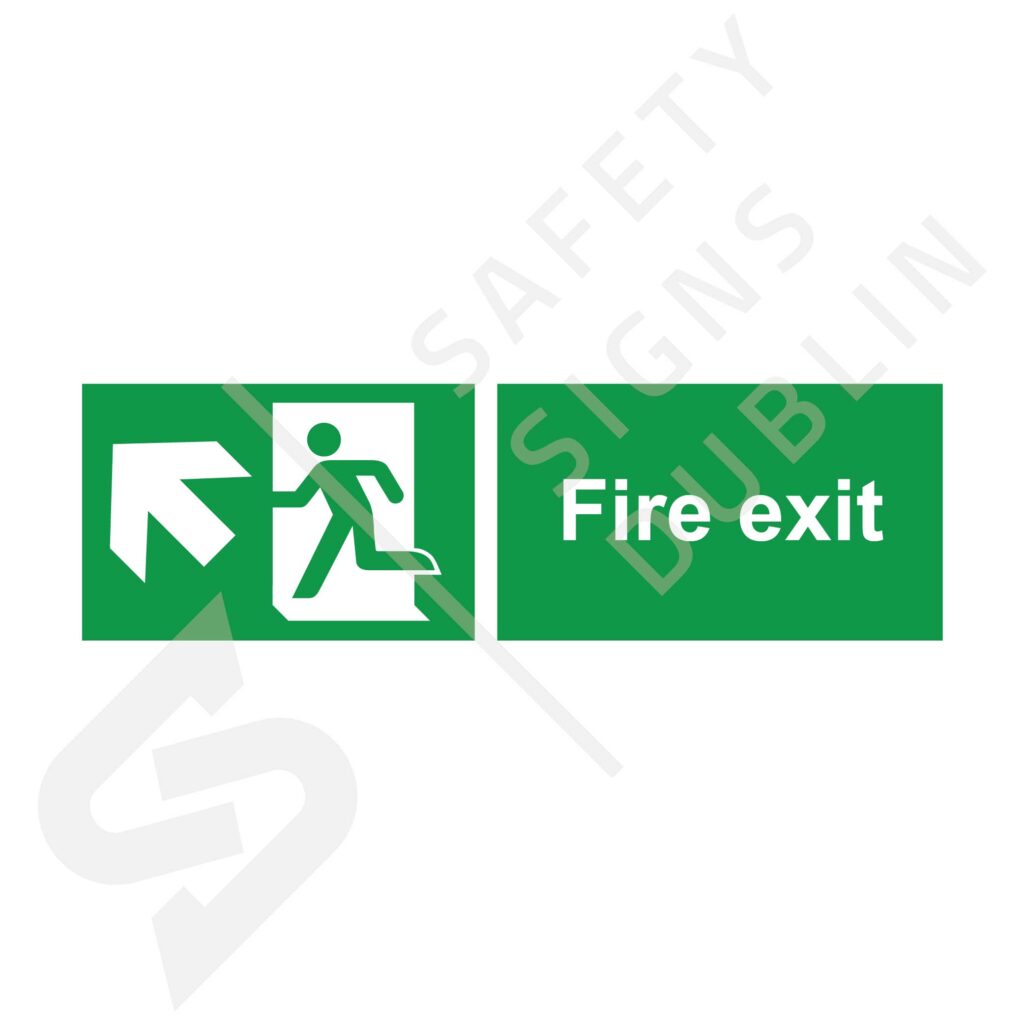 Sign - Fire-exit-left-top-diagonal-S7043 1