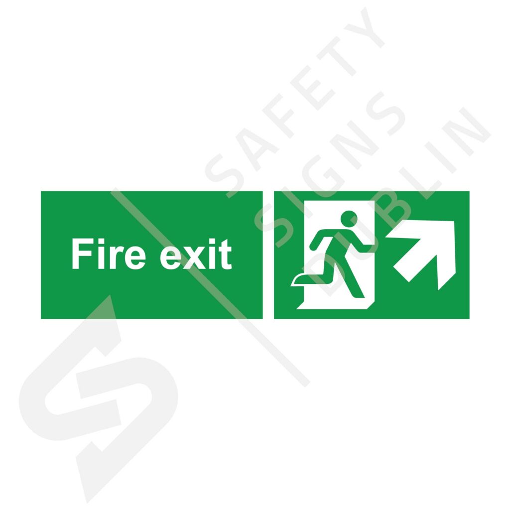 Sign - Fire-exit-right-up-diagonal-S7046