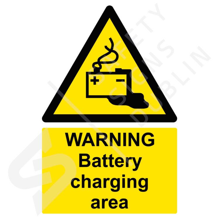 Warning Battery charging area W8025 Safety Signs Dublin