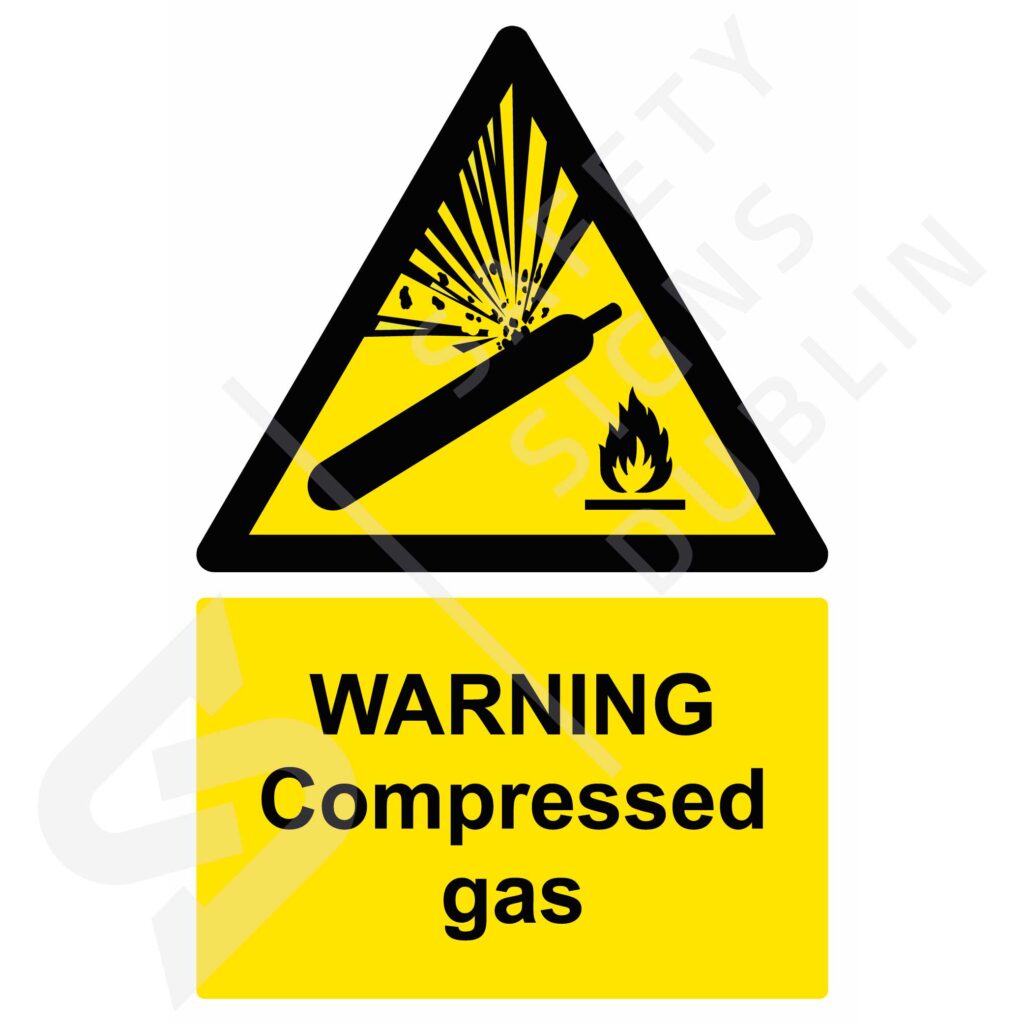 Sign - Warning-Compressed-gas-W8035