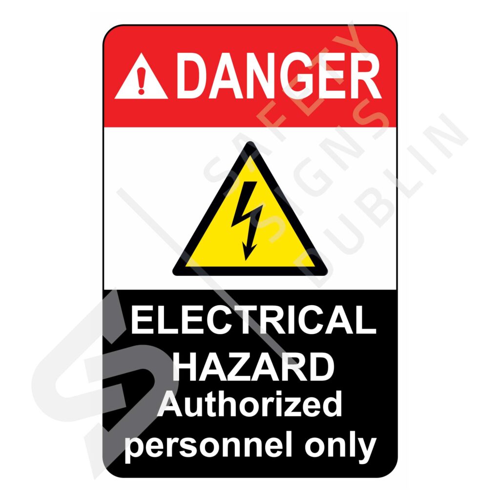 Sign - Danger-electrical-hazard-W8158