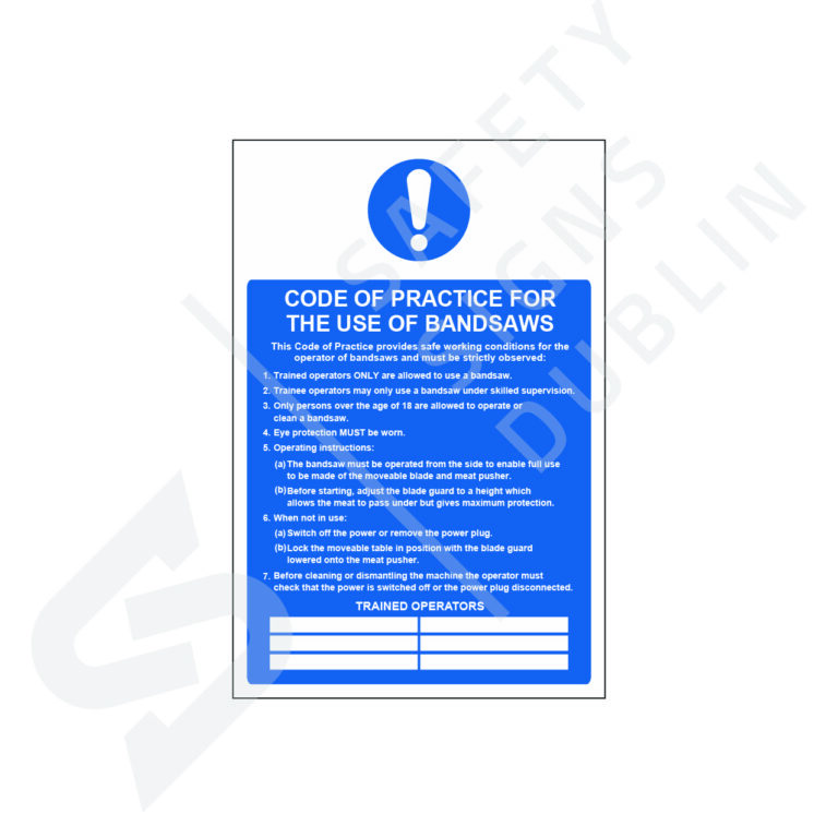 Bandsaws FS3036 - Safety Signs Dublin
