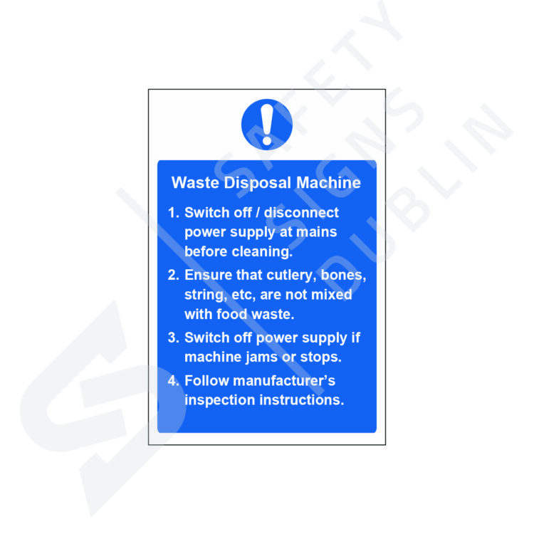 Waste Disposal Machine FS3034 Safety Signs Dublin